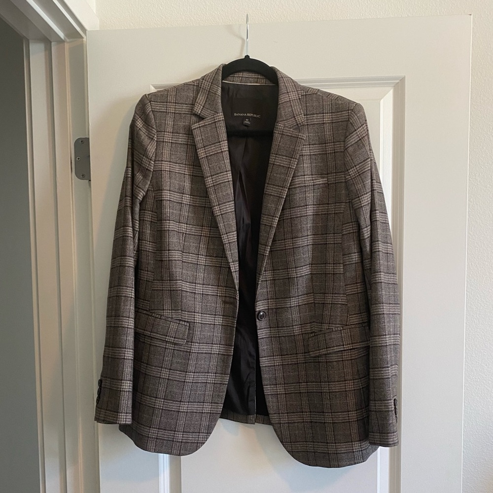 Checked blazer banana republic 12